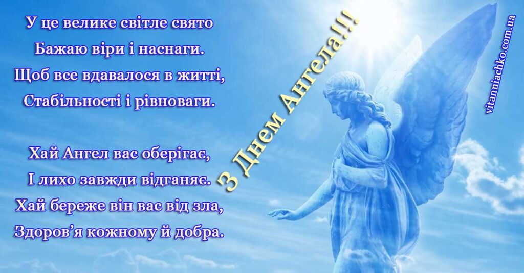 Листівка для привітання з Днем Ангела (іменинами)