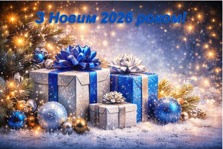Картинка для привітання з Новим роком 2026