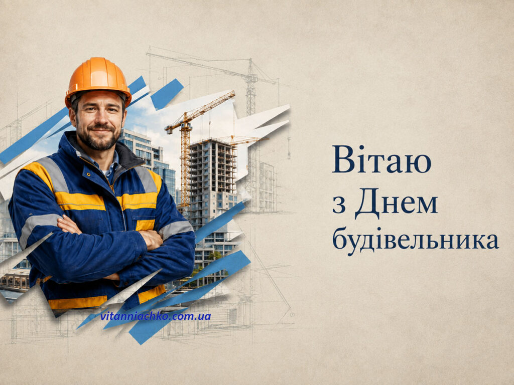 Листівка для привітання з Днем будівельника