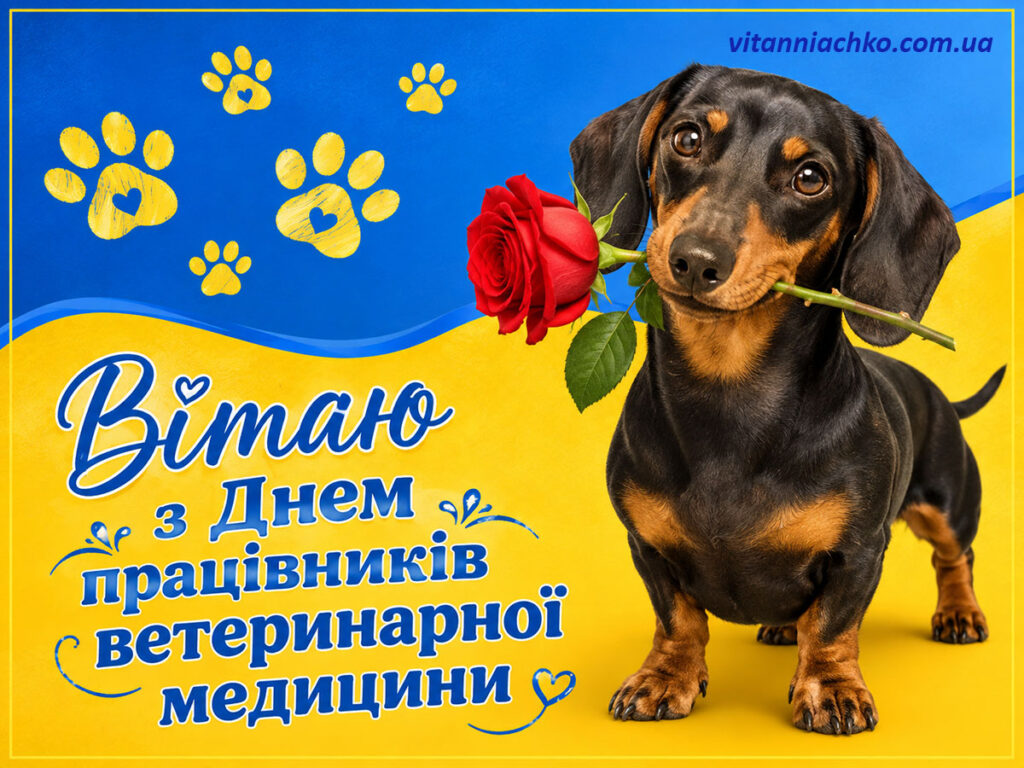 Миле зображення для привітання з Днем працівників ветеринарної медецини