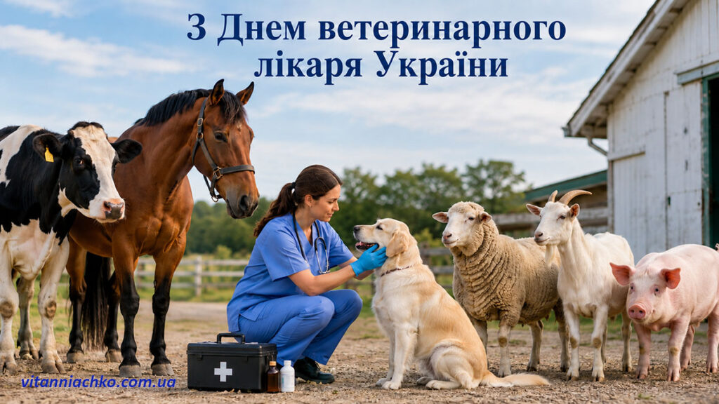 Картинка з поздоровленням до Днея ветеринарного лікаря України